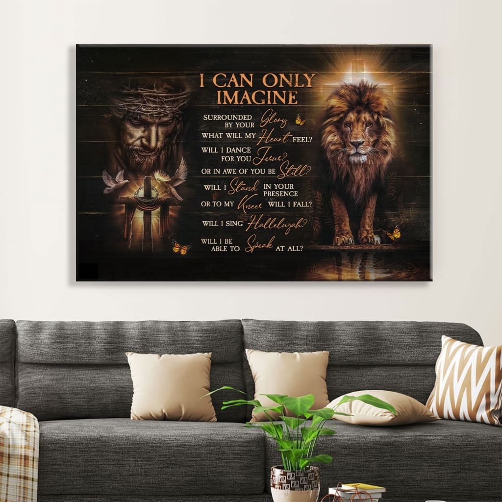 Jesus Lion Of Judah, I Can Only Imagine Wall Art Canvas Print - Religious Wall Decor