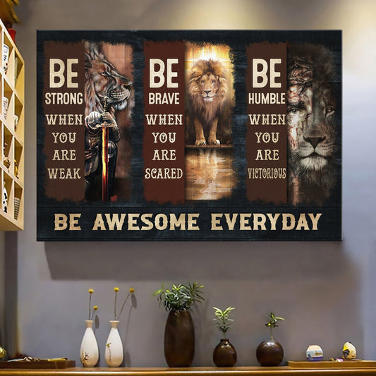 Jesus Lion Of Judah Warrior Be Awesome Everyday Canvas Wall Art - Jesus Canvas Pictures - Christian Wall Posters