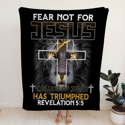 Jesus Lion Revelation 55 Fleece Blanket - Christian Blanket - Bible Verse Blanket