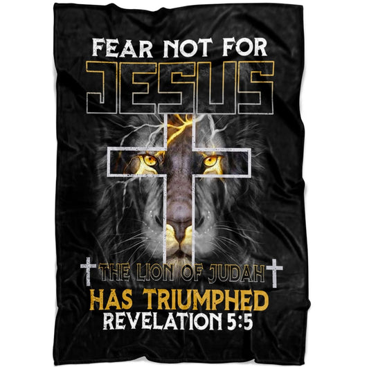 Jesus Lion Revelation 55 Fleece Blanket - Christian Blanket - Bible Verse Blanket