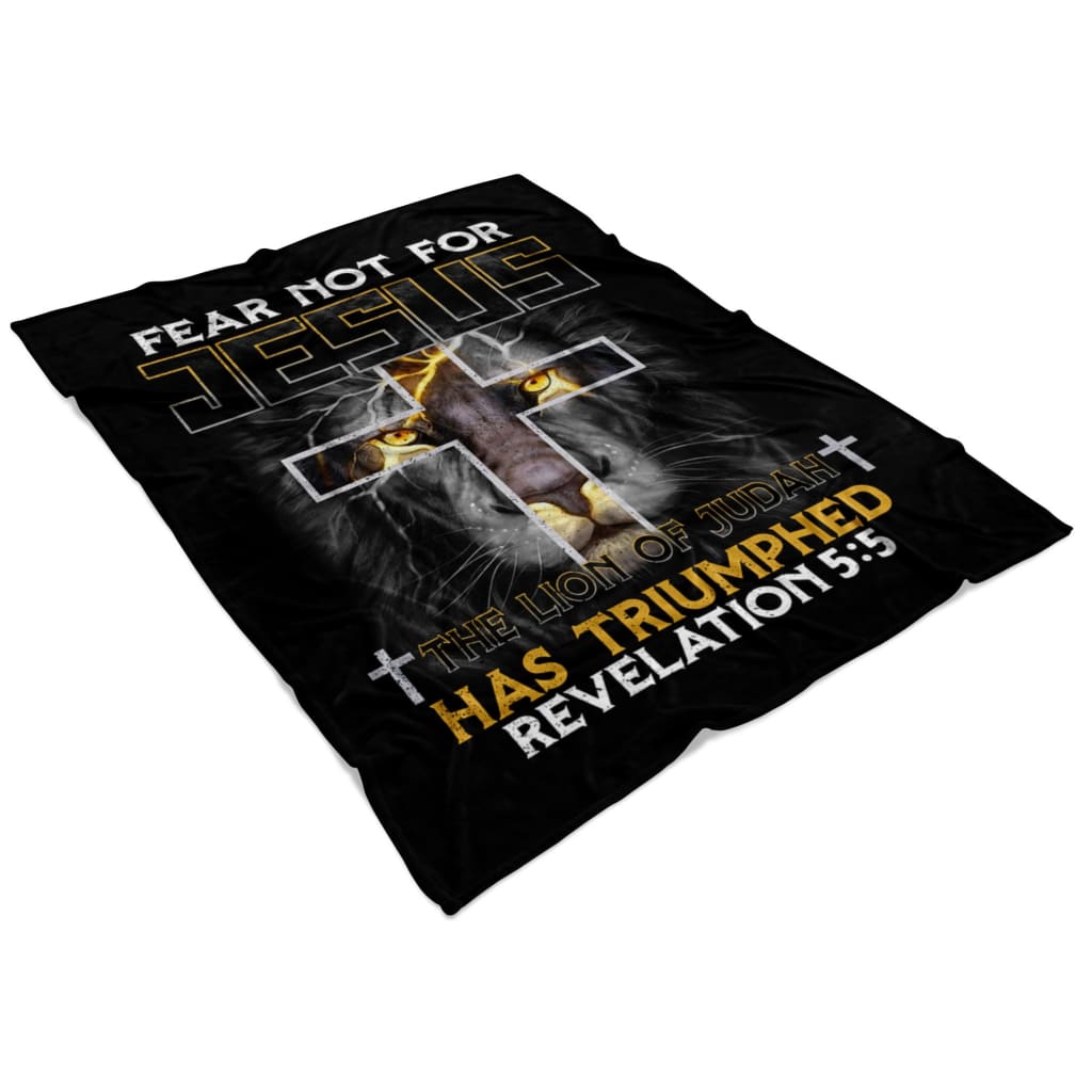 Jesus Lion Revelation 55 Fleece Blanket - Christian Blanket - Bible Verse Blanket