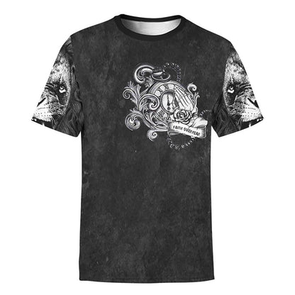 Jesus Lion Tattoo No Longer A Slave To Fear Print Shirt - Christian 3D Shirt