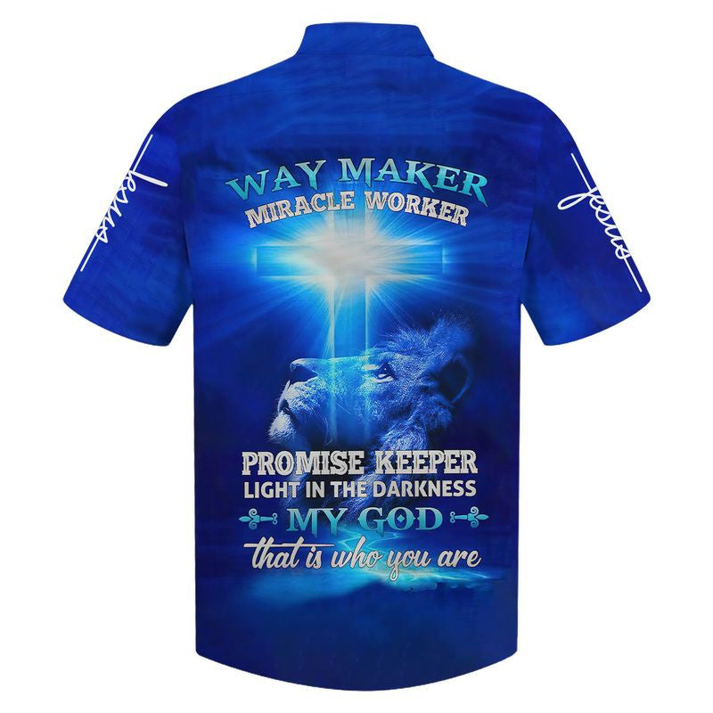Jesus Lion Way Maker Miracle Worker Promise Keeper Light In The Darkness My God That Is Who You Are Hawaiian Shirt - Best Hawaiian Shirts - Christian Hawaiian Shirt