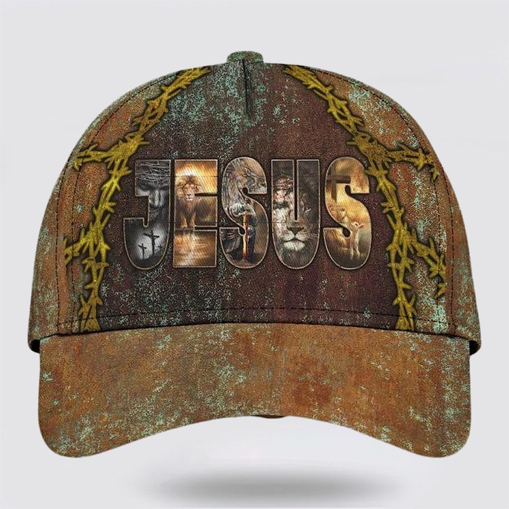 Jesus Lion With Lamb Warrior Baseball Cap - Christian Hats for Men and Women