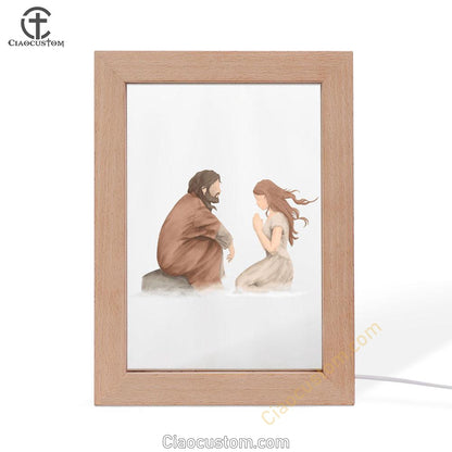 Jesus Listened To Women Frame Lamp Pictures - Christian Wall Art - Jesus Frame Lamp Art