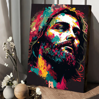 Jesus Looking To The Sky Colorful Jesus Canvas - Jesus Canvas Pictures - Christian Wall Art