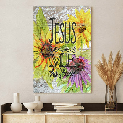 Jesus Loves Me  Canvas Wall Art - Jesus Canvas Pictures - Christian Wall Art