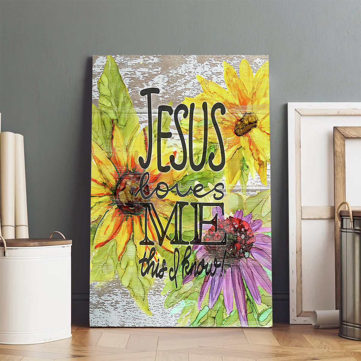 Jesus Loves Me  Canvas Wall Art - Jesus Canvas Pictures - Christian Wall Art