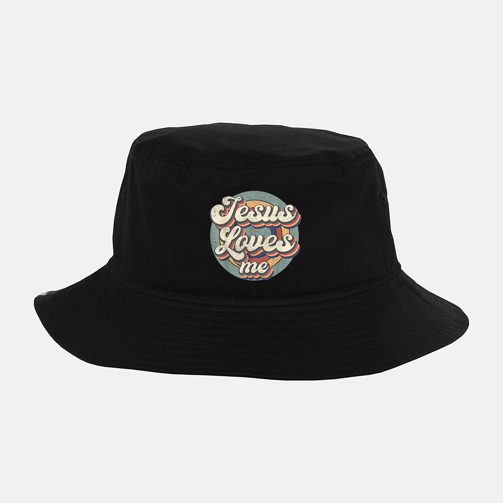 Jesus Loves Me Vintage God Christian Believers Lover Bucket Hat