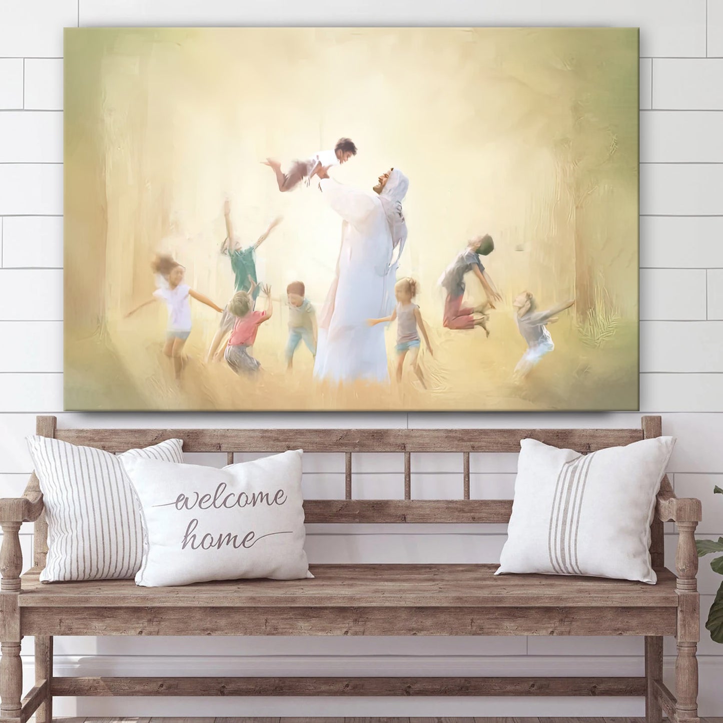 Jesus Loves The Little Children Canvas Art - Jesus Christ Pictures - Jesus Wall Art - Christian Wall Decor