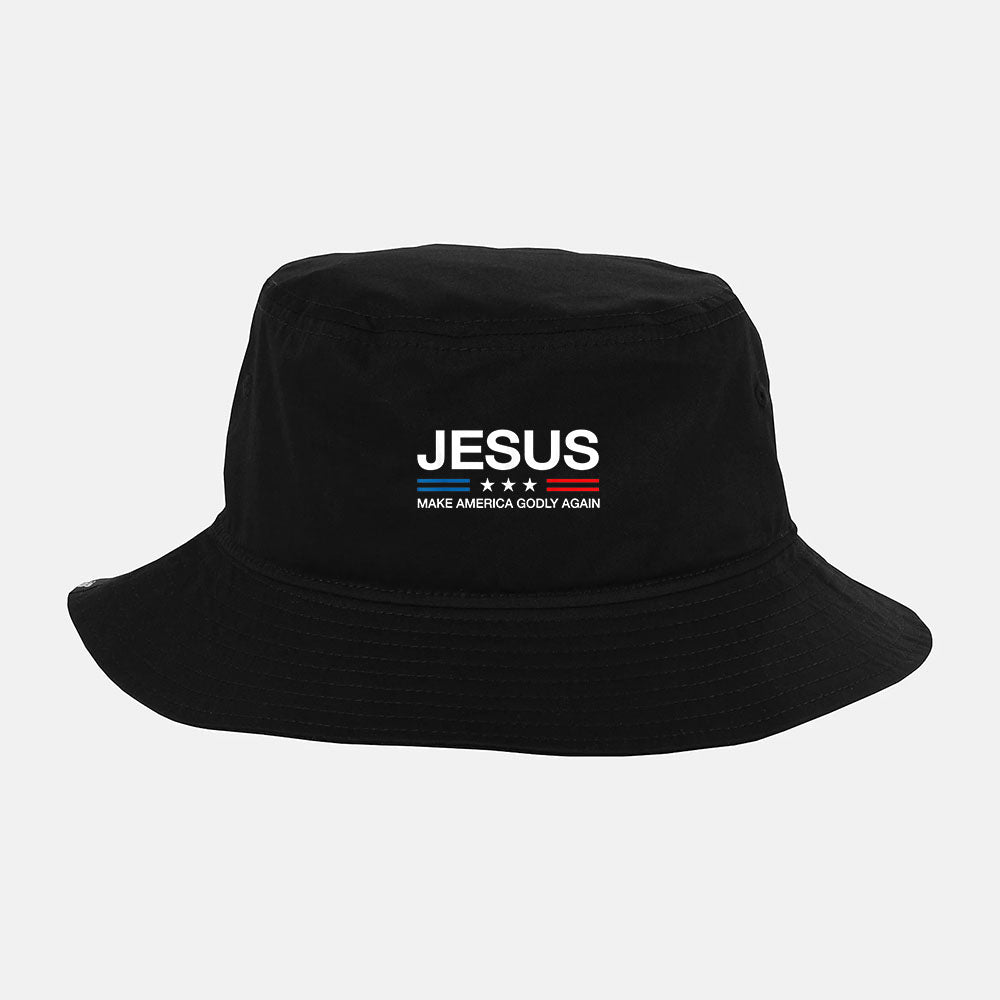 Jesus Make America Godly Again Christian Patriot God Faith Bucket Hat