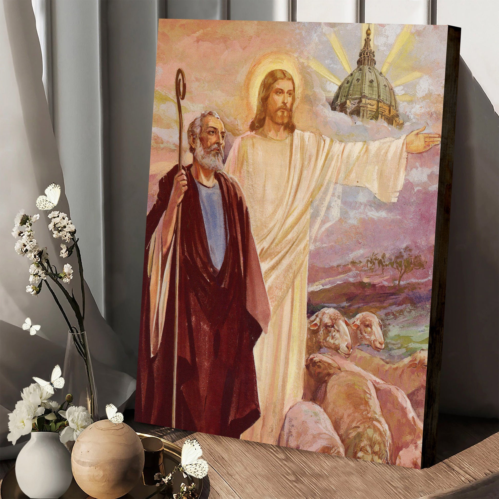 Jesus Makes Peter Pope Catholic Picture - Canvas Pictures - Jesus Canvas Art - Christian Wall Art