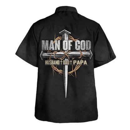 Jesus Man Of God Husband Dad Papa Hawaiian Shirt - Christian Hawaiian Shirt - Religious Hawaiian Shirts