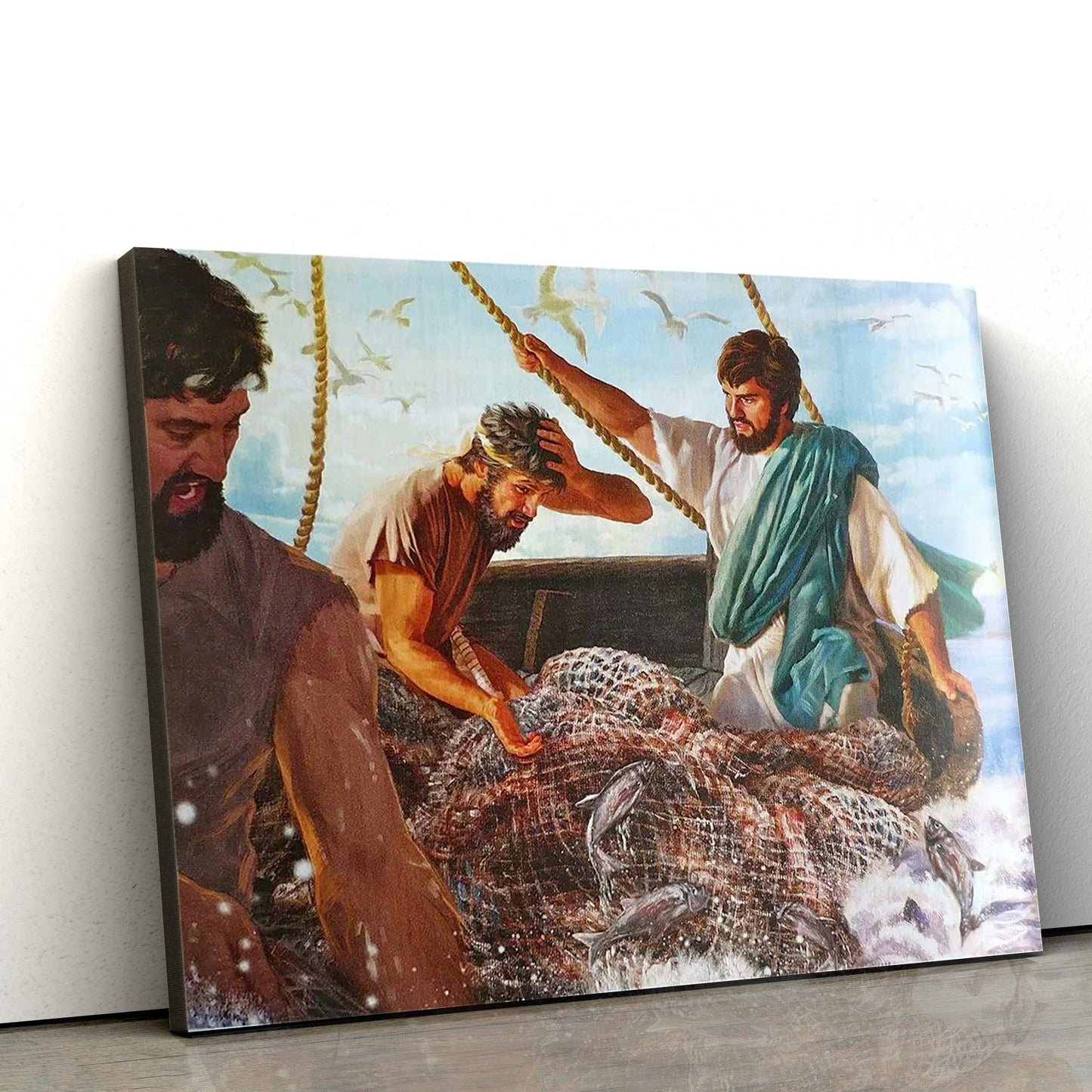 Jesus Meet Peter - Jesus Canvas Wall Art - Christian Wall Art