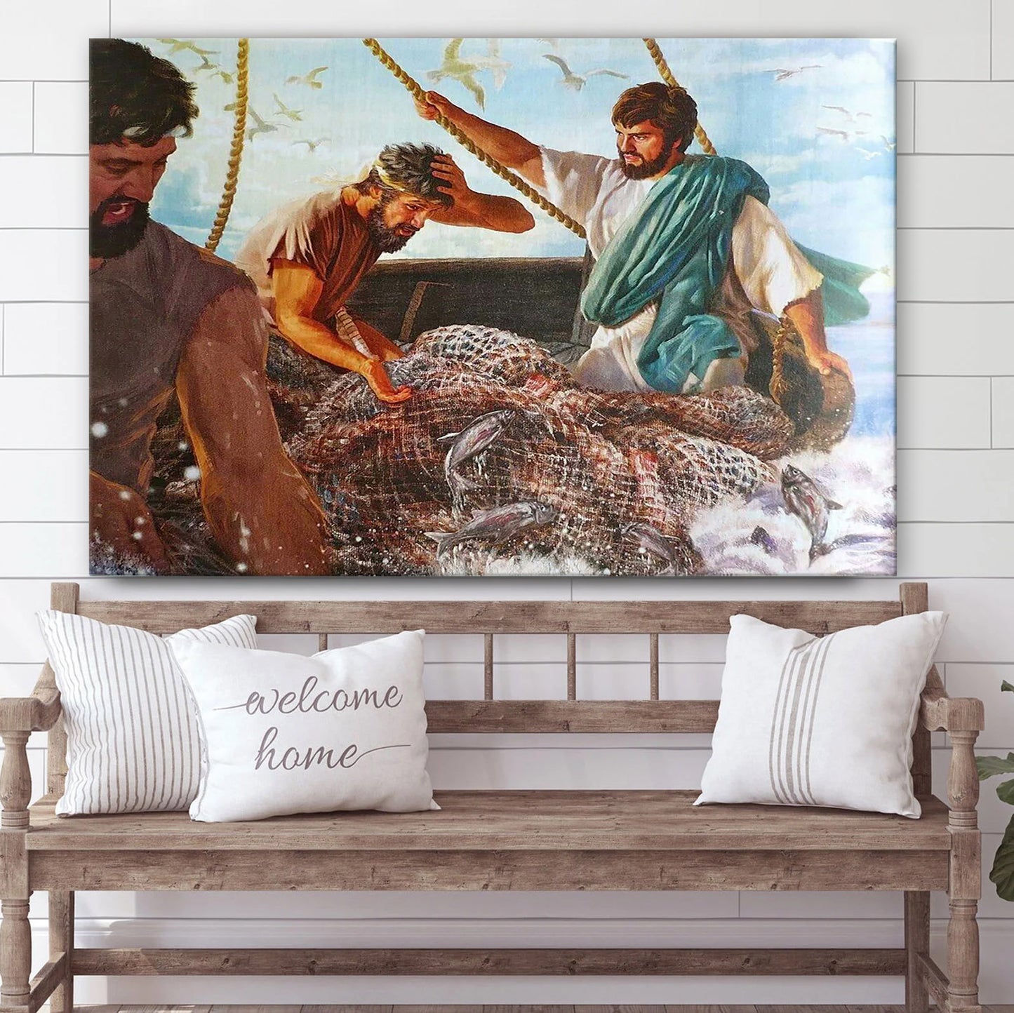 Jesus Meet Peter - Jesus Canvas Wall Art - Christian Wall Art