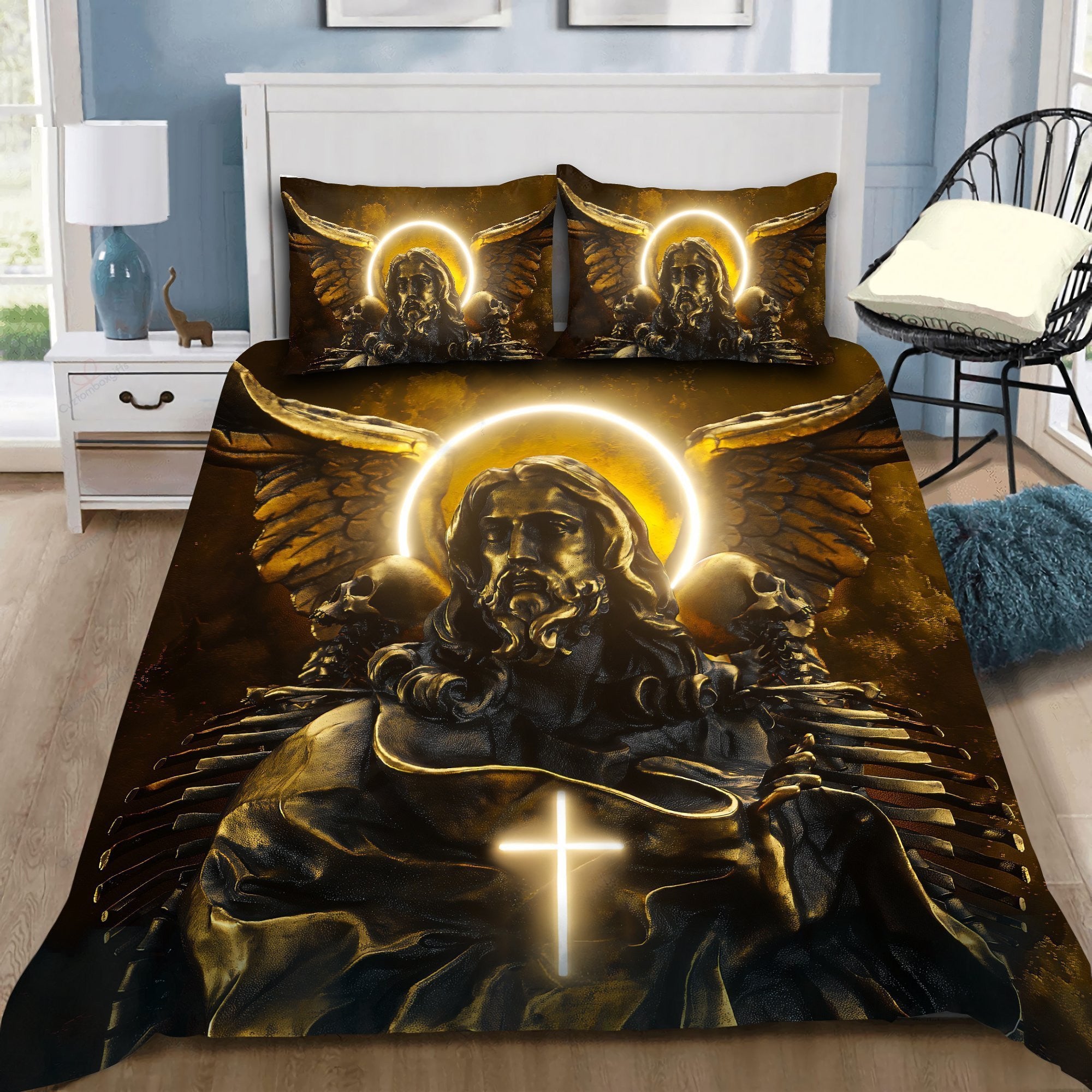 Jesus Menmoto Mori Inspired Jesus Bedding Set - Christian Bedding Sets