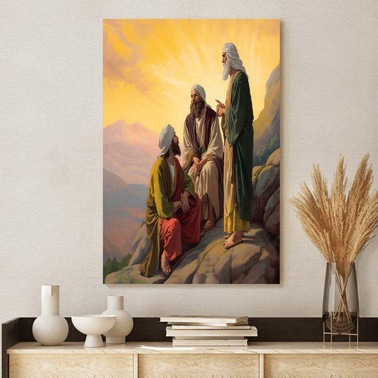 Jesus Moses And Elijah At The Mount Of Transfiguration - Canvas Pictures - Jesus Canvas Art - Christian Wall Art