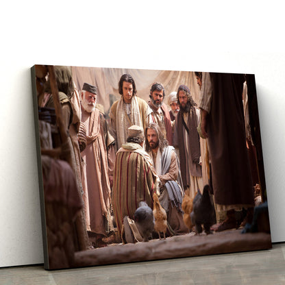 Jesus Mourners Jairus - Jesus Canvas Wall Art - Christian Wall Art