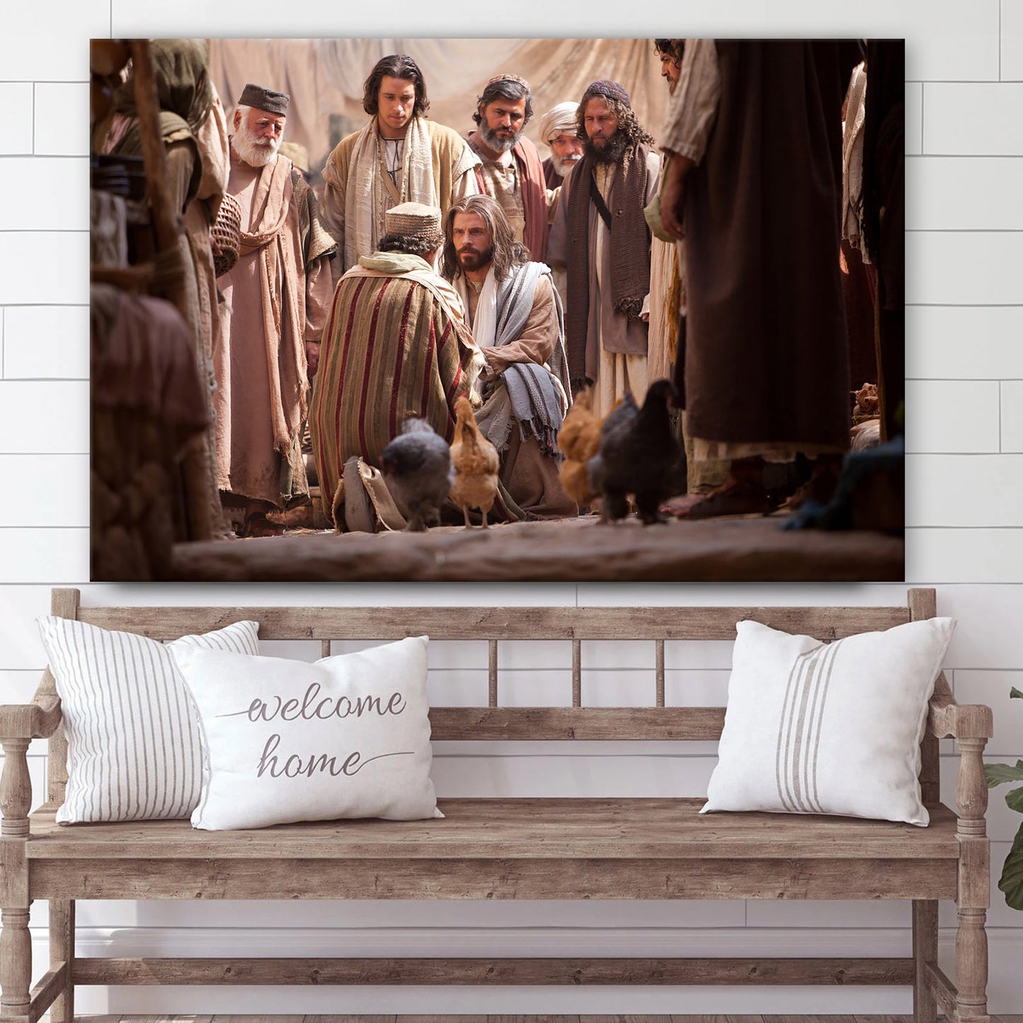 Jesus Mourners Jairus - Jesus Canvas Wall Art - Christian Wall Art