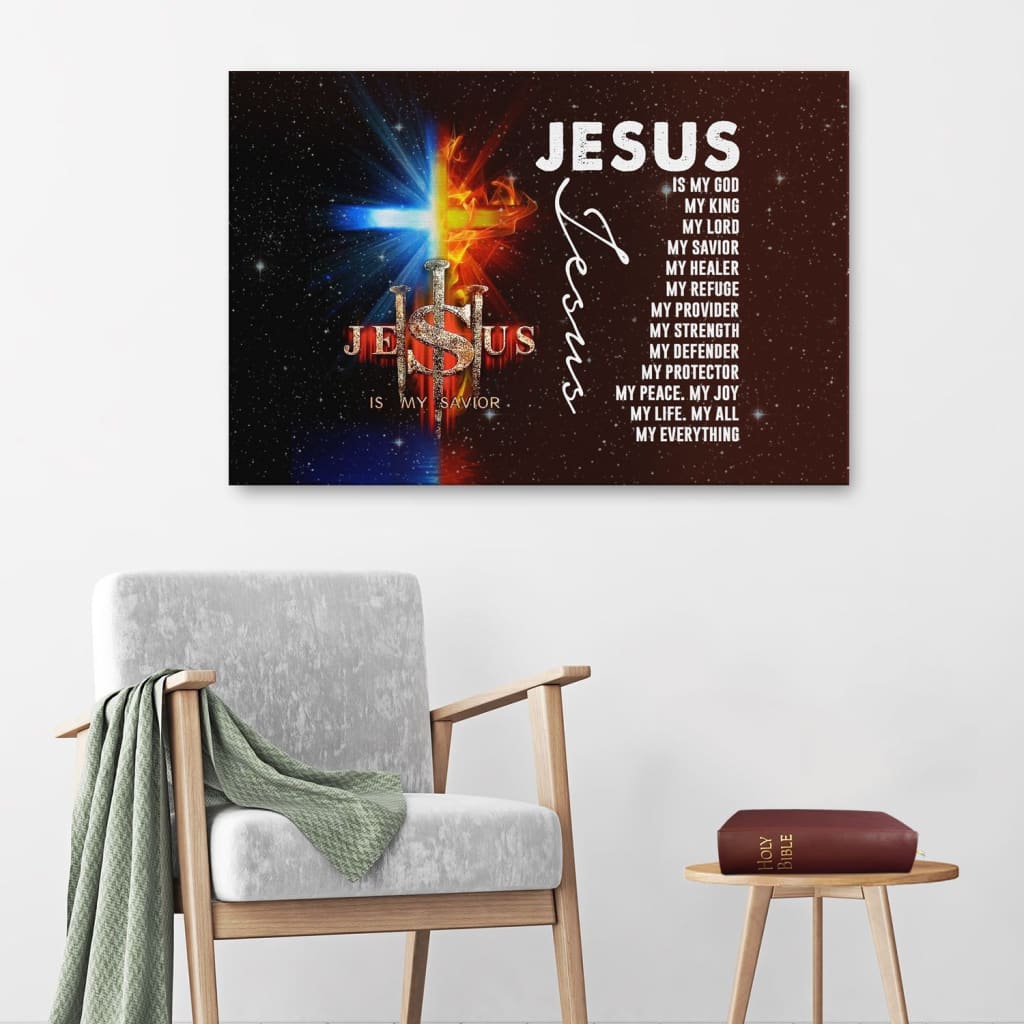 Jesus My Lord My God My King My Everything Canvas Wall Art - Religious Wall Decor