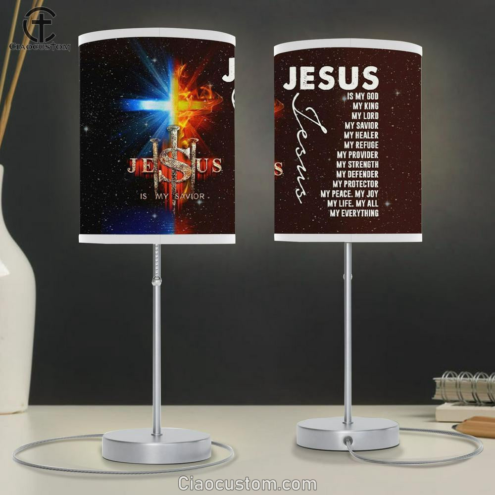 Jesus My Lord My God My King My Everything Table Lamp For Bedroom - Christian Room Decor