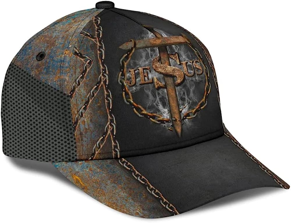 Jesus Nail Cross Crown Of Thorn Baseball Cap - Christian Hats for Men and Women