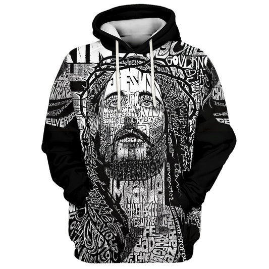 Jesus Names Hoodies - Jesus Hoodie - Men & Women Christian Hoodie - 3D Printed Hoodie