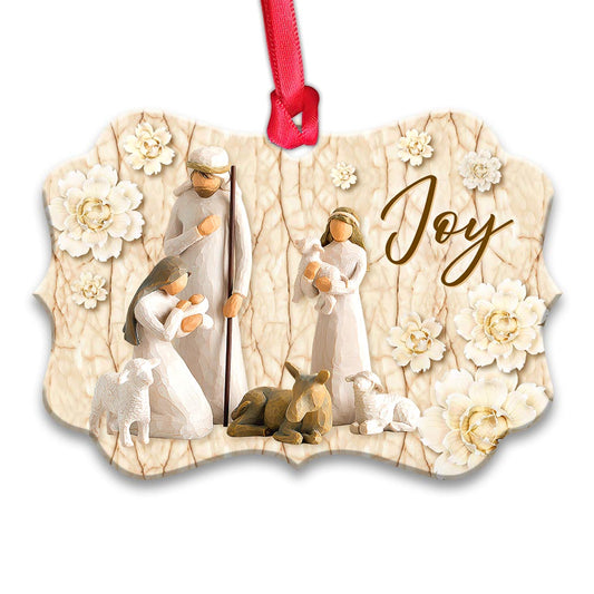 Jesus Nativity Joy 2 Metal Ornament - Christmas Ornament - Christmas Gift