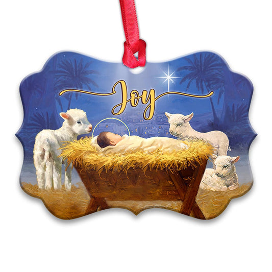 Jesus Nativity Joy Metal Ornament - Christmas Ornament - Christmas Gift