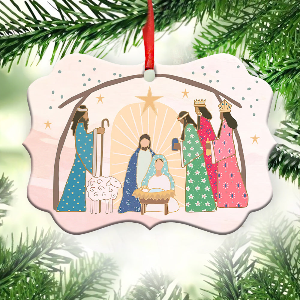Jesus Nativity Metal Ornament - Christmas Ornament - Christmas Gift