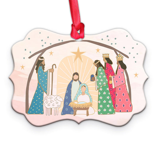 Jesus Nativity Metal Ornament - Christmas Ornament - Christmas Gift
