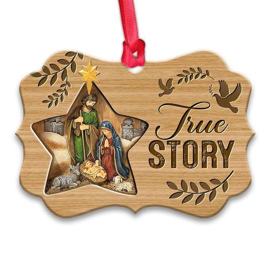 Jesus Nativity True Story Metal Ornament - Christmas Ornament - Christmas Gift