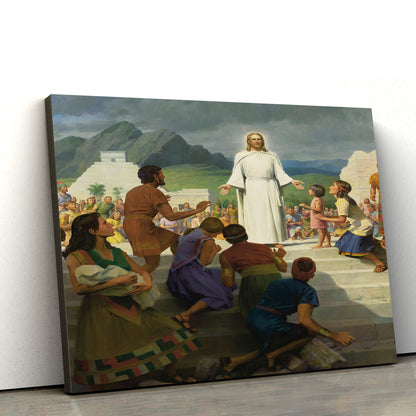 Jesus Nephites Canvas Pictures - Christian Paintings For Home - Religious Canvas Wall Decor