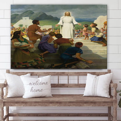 Jesus Nephites Canvas Pictures - Christian Paintings For Home - Religious Canvas Wall Decor