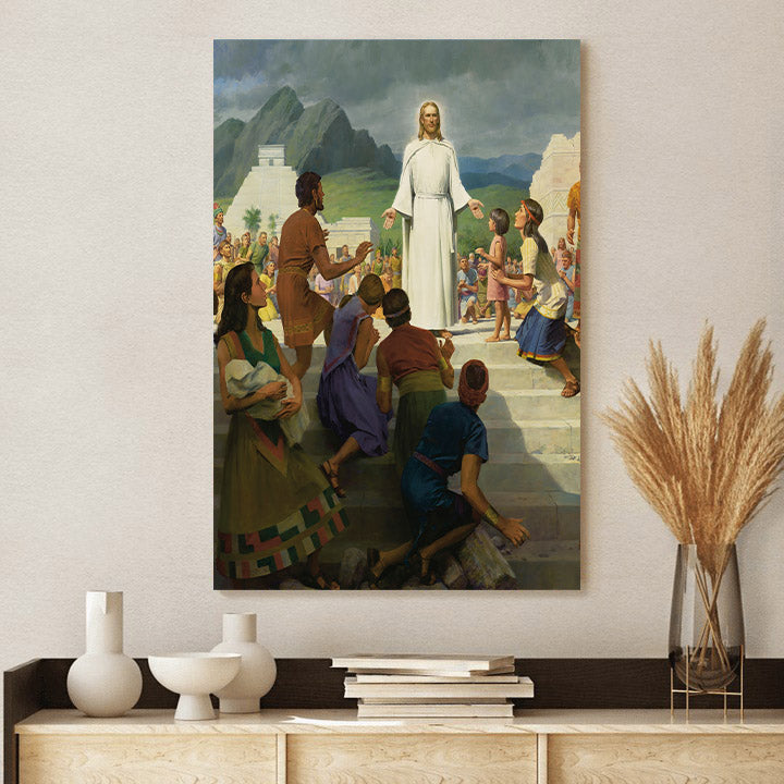 Jesus Nephites Canvas Pictures - Religious Canvas Wall Art - Scriptures Wall Decor