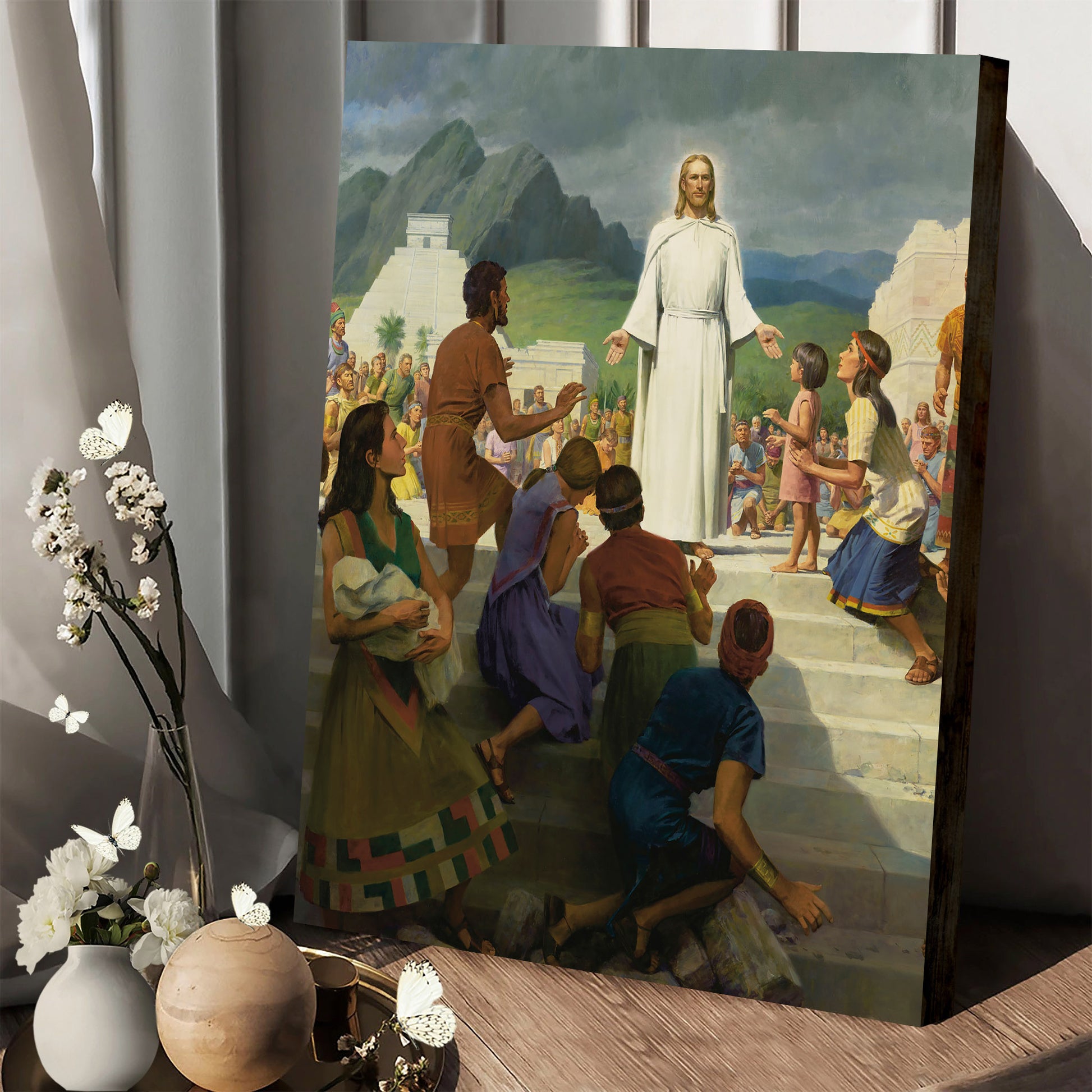 Jesus Nephites Canvas Pictures - Religious Canvas Wall Art - Scriptures Wall Decor