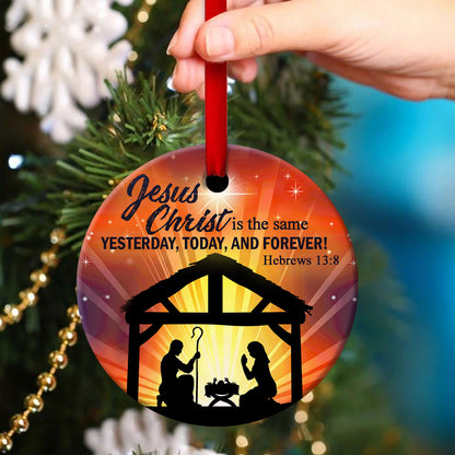 Jesus Never Changes - Ceramic Circle Ornament - Christian Gift For Friends - Unique Gifts