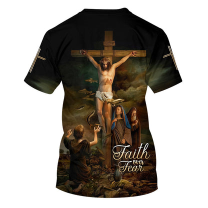 Jesus On The Cross 3d All Over Print Shirt - Christian 3d Shirts For Men Women