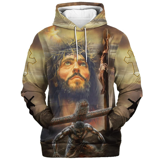 Jesus On The Cross 3d Hoodies - Jesus Hoodie - Men & Women Christian Hoodie - 3D Printed Hoodie