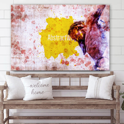 Jesus On The Cross Artistic Abstract Religious Wall Decor - Canvas Picture - Jesus Canvas Pictures - Christian Wall Art