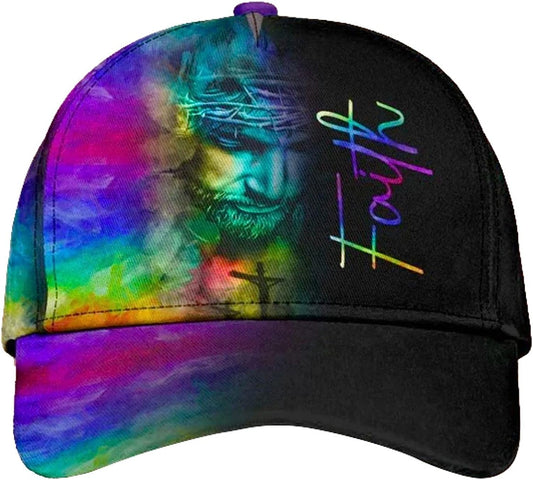 Jesus On The Cross Faith All Over Print Baseball Cap - Christian Hats For Men Women
