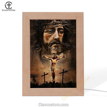 Jesus On The Cross Infinite Halo Frame Lamp