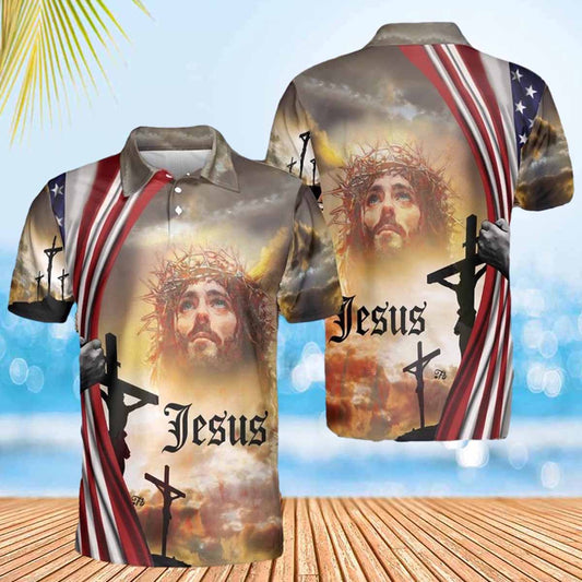 Jesus On The Cross Polo Shirts - Christian Shirt For Men And Women