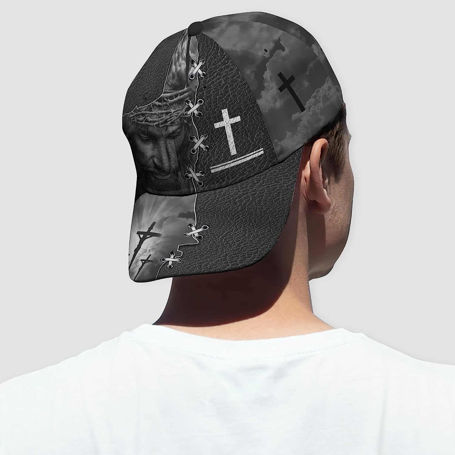 Jesus On The Cross Religion Crown Of Thorn All Over Print Baseball Cap - Christian Hats For Men Women