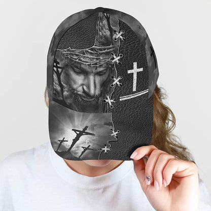 Jesus On The Cross Religion Crown Of Thorn All Over Print Baseball Cap - Christian Hats For Men Women