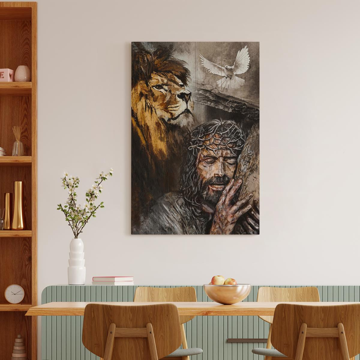 Jesus On The Cross Water Color Lion Amazing Dove Canvas - Jesus Canvas - God Canvas - Christian Wall Art
