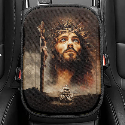 Jesus On The Cross With Crown Of Thorns Seat Box Cover