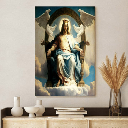 Jesus On The Throne In Heaven Housewarming Gift Painting 1 - Canvas Pictures - Jesus Canvas Art - Christian Wall Art