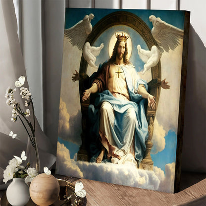 Jesus On The Throne In Heaven Housewarming Gift Painting 1 - Canvas Pictures - Jesus Canvas Art - Christian Wall Art