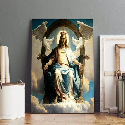 Jesus On The Throne In Heaven Housewarming Gift Painting 1 - Canvas Pictures - Jesus Canvas Art - Christian Wall Art